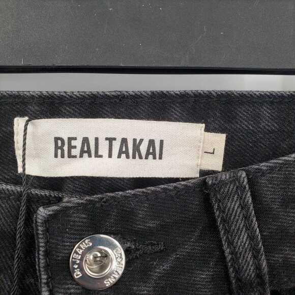 Real Takai Black Denim Straight Jean Pants Men Size Large NWT Faded Wash Baggy - Picture 4 of 12